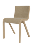 Chaise de salle à manger en placage de chêne scandinave, rembourrée à l'avant, avec conception en porte-à-faux empilable pour salle à manger