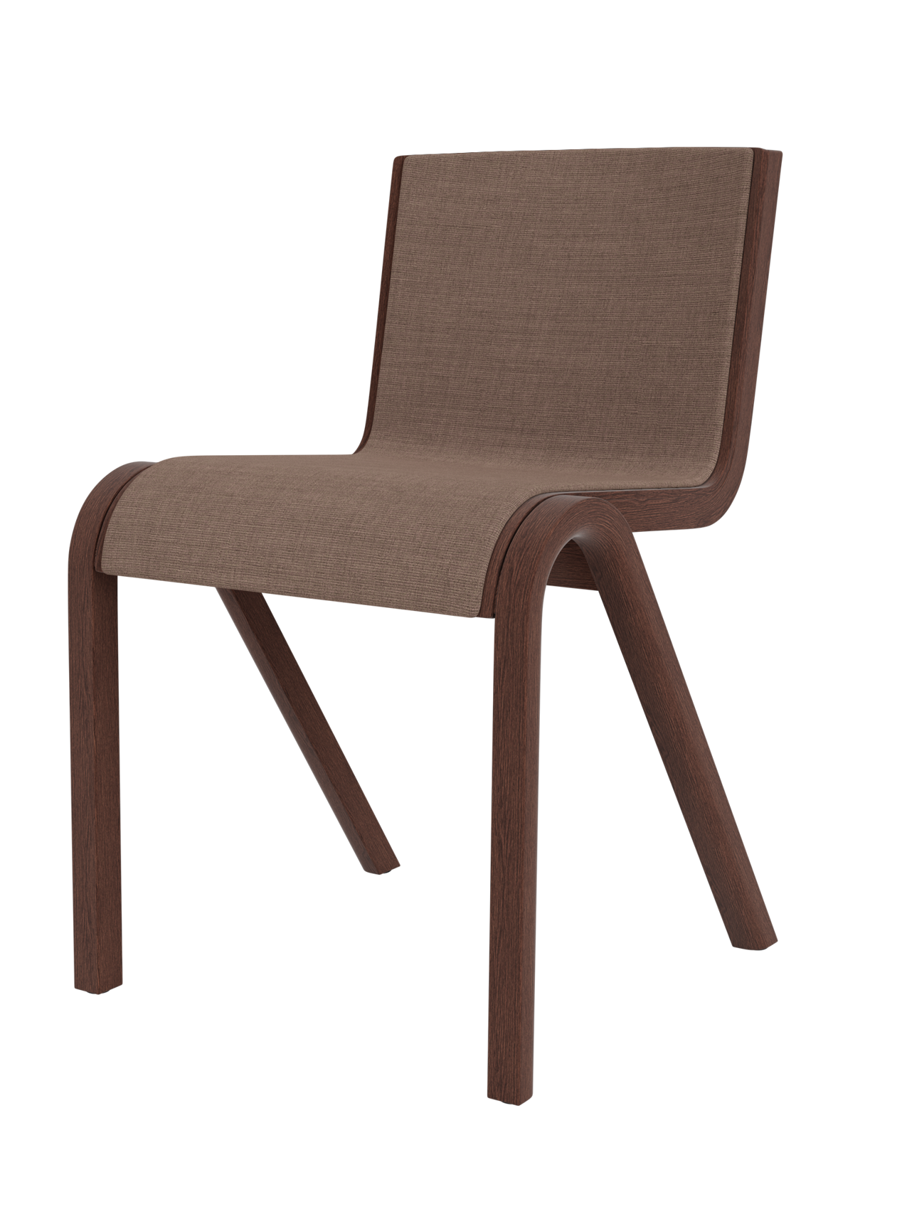 Chaise de salle à manger en placage de chêne scandinave, rembourrée à l'avant, avec conception en porte-à-faux empilable pour salle à manger