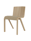 Chaise de salle à manger en placage de chêne scandinave avec assise rembourrée et design empilable en porte-à-faux pour salle à manger