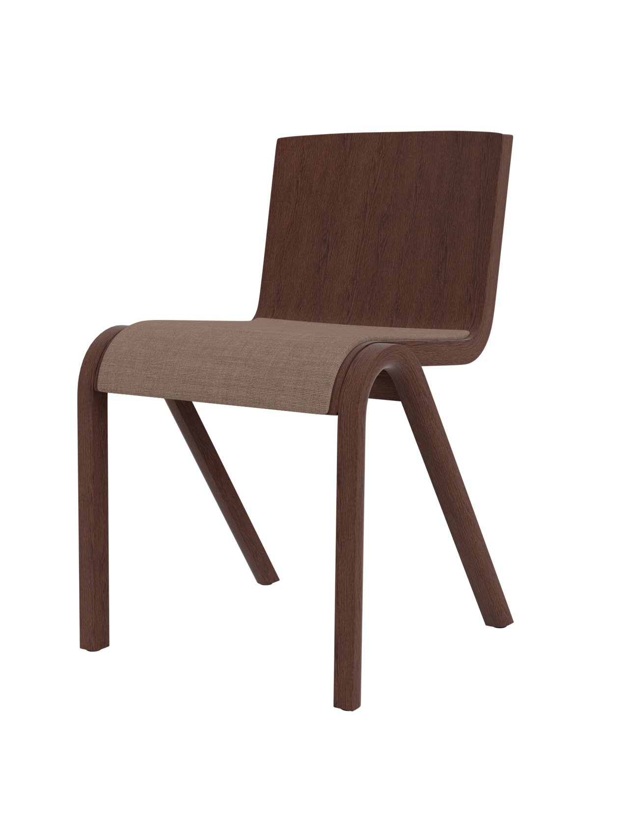 Chaise de salle à manger en placage de chêne scandinave avec assise rembourrée et design empilable en porte-à-faux pour salle à manger