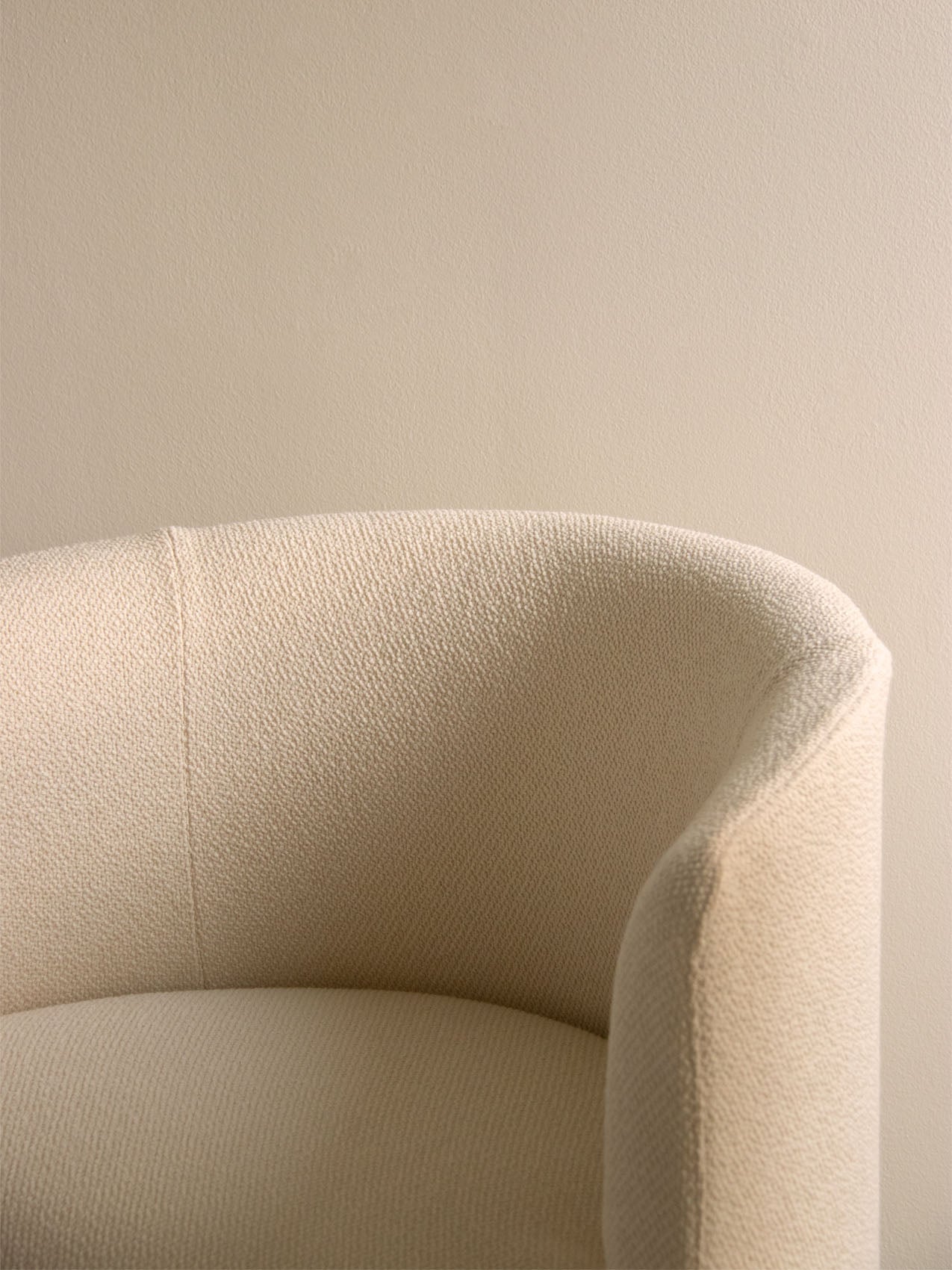 Fauteuil club contemporain en bouclette coton avec housse amovible et lavable pour salon