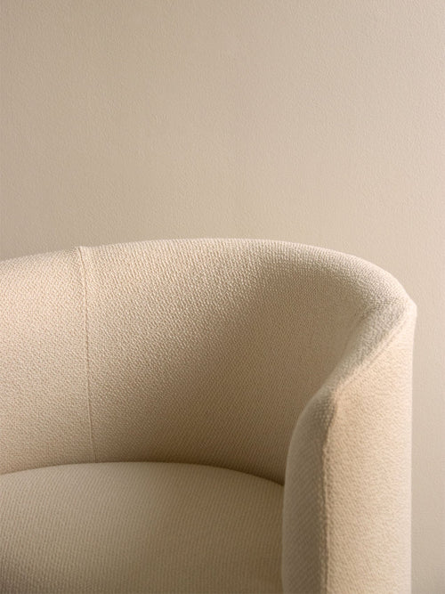 Fauteuil club contemporain en bouclette coton avec housse amovible et lavable pour salon