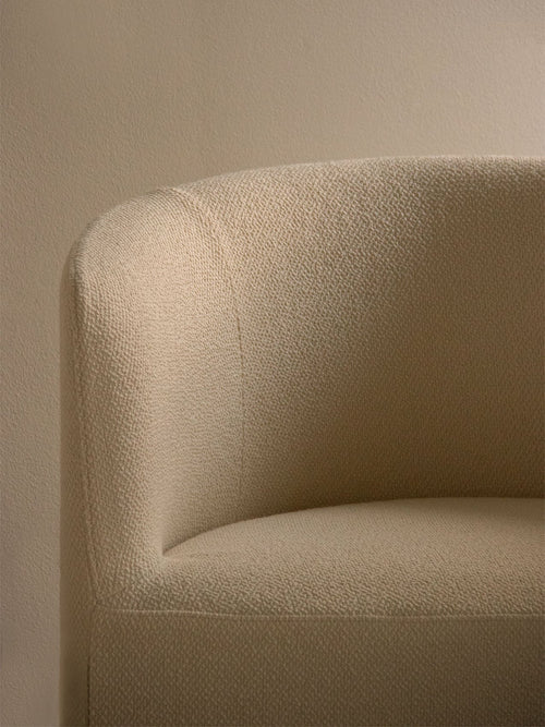 Fauteuil de salon contemporain en bouclette de coton avec housse amovible et lavable